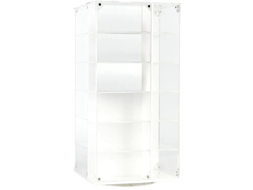 Acrylitower Showcase 24 Car Display Desktop Spinner with Cover White "Mijo Exclusives" for 1/64 Scale Models
