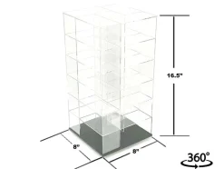 Acrylitower Showcase Large 24 Car Display Desktop Spinner with Cover Clear "Mijo Exclusives" for 1/64 Scale Models
