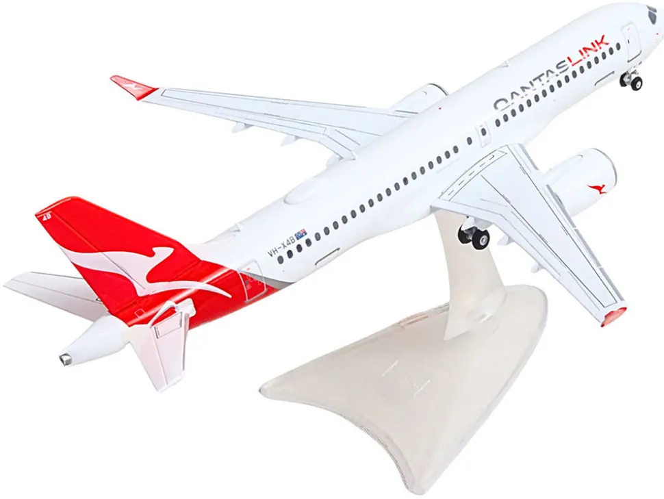 Airbus A220-300 Commercial Aircraft "QantasLink" (VH-X4B) White with Red Tail 1/200 Diecast Model Airplane by Herpa