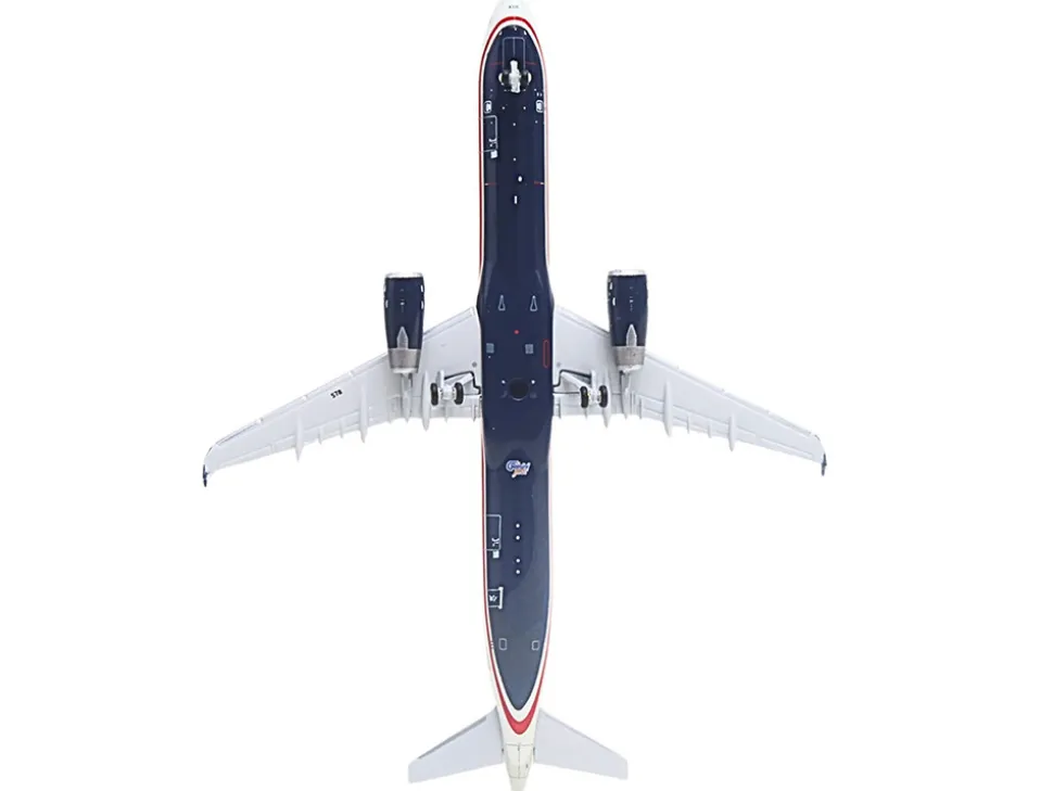 Airbus A321 Commercial Aircraft "American Airlines - US Airways Heritage Jet" (N578UW) White with Blue Tail 1/400 Diecast Model Airplane by GeminiJets
