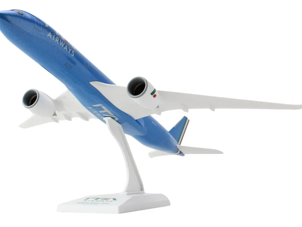 Airbus A350-900 Commercial Aircraft "ITA Airways" Blue with Striped Tail (Snap-Fit) 1/200 Plastic Model by Skymarks
