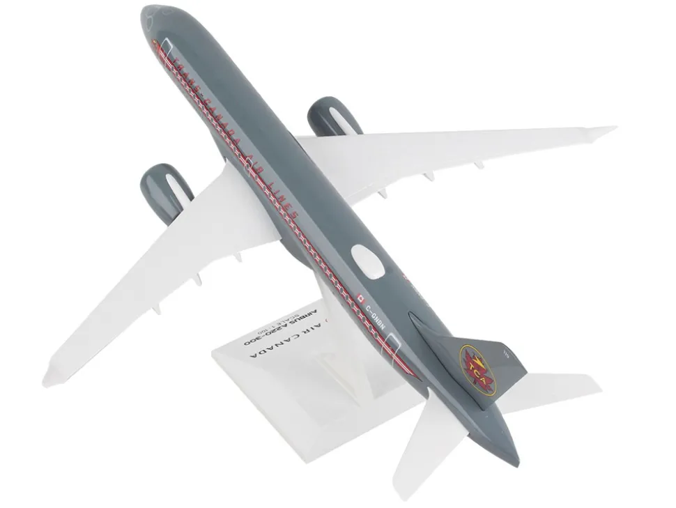 Airbus A220-300 Commercial Aircraft "Trans-Canada Air Lines - Air Canada" (C-GNBN) Gray with Red Stripes (Snap-Fit) 1/100 Plastic Model by Skymarks