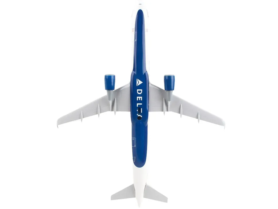 Airbus A321 Commercial Aircraft "Delta Air Lines - Thank You" (N391DN) White with Red and Blue Tail (Snap-Fit) 1/150 Plastic Model by Skymarks