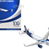 Airbus A321neo Commercial Aircraft "Delta Air Lines 100 Years" (N589DT) White and Blue with Stripes 1/400 Diecast Model Airplane by GeminiJets