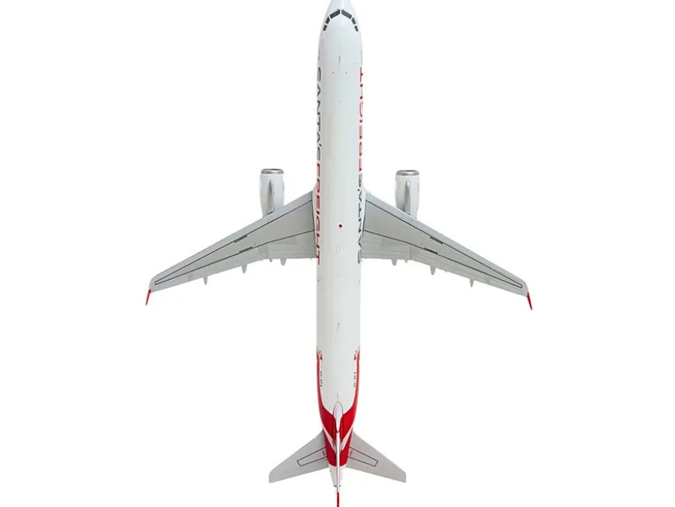 Airbus A321P2F Commercial Aircraft "Qantas Freight - Santa’s Freight" (VH-XF4) White with Graphics and Red Tail "Gemini 200" Series 1/200 Diecast Model Airplane by GeminiJets