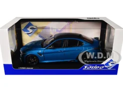 2022 Alfa Romeo Giulia GTA Anodized Blue Metallic with Carbon Top 1/18 Diecast Model Car by Solido