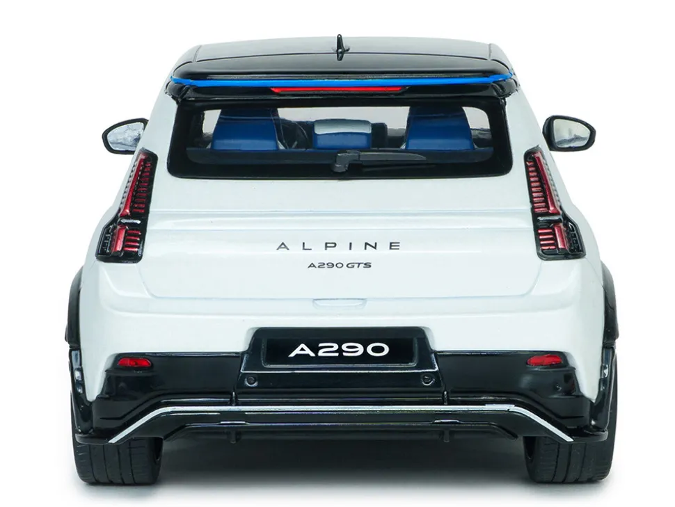 2024 Alpine A290 GTS White Metallic with Black Top 1/18 Diecast Model Car by Solido