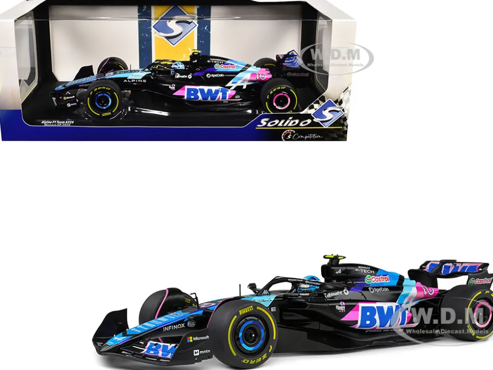 Alpine A524 #10 Pierre Gasly "BWT" Formula One F1 Monaco GP (2024) "Competition" Series 1/18 Diecast Model Car by Solido