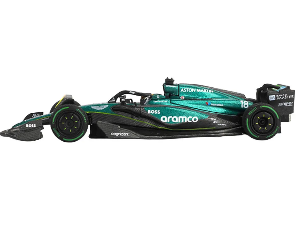 Aston Martin AMR24 #18 Lance Stroll Formula One F1 "Canadian GP" (2024) Limited Edition 1/64 Diecast Model Car by Mini GT