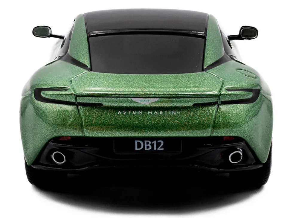 2023 Aston Martin DB12 Coupe Iridescent Emerald Metallic with Black Top 1/43 Diecast Model Car by Solido