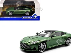 2023 Aston Martin DB12 Coupe Iridescent Emerald Metallic with Black Top 1/43 Diecast Model Car by Solido
