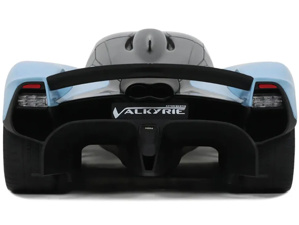 2023 Aston Martin Valkyrie Light Blue with Black Top 1/18 Model Car by GT Spirit
