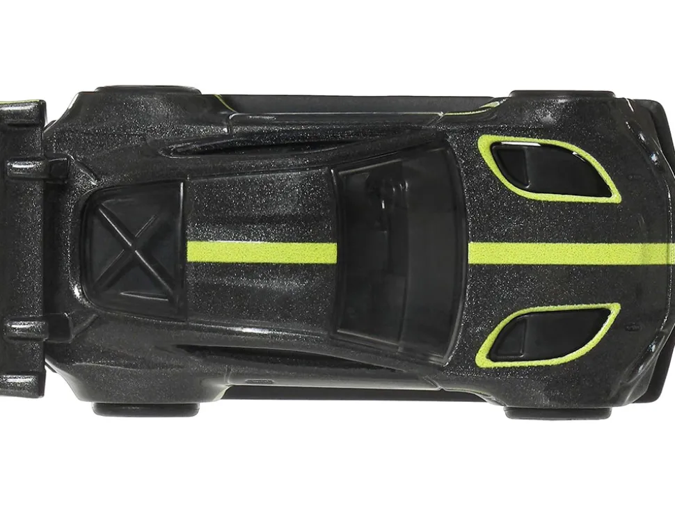 Aston Martin Vantage GTE Dark Gray Metallic with Lime Green Stripes "Euro Speed" Series Diecast Model Car by Hot Wheels