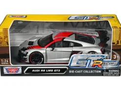 Audi R8 LMS GT3 Silver Metallic with Graphics GT Racing Series 1/24 Diecast Model Car Motormax 73788sil