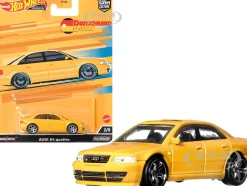 Audi S4 Quattro with Sunroof Yellow Deutschland Design Series Diecast Model Car Hot Wheels HCJ95