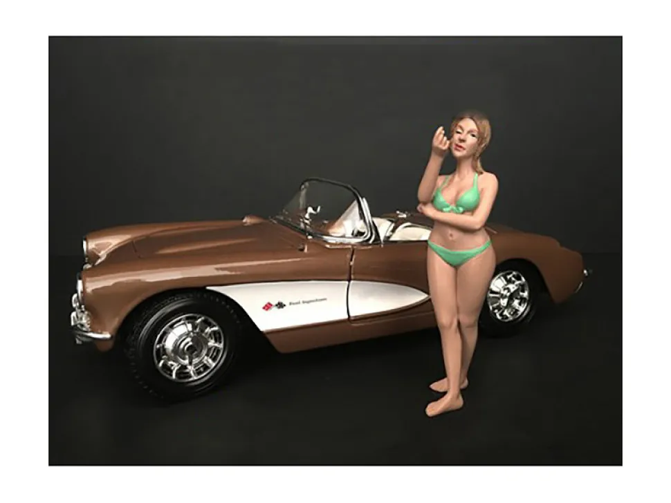 August Bikini Calendar Girl Figurine 1/18 Scale Models American Diorama 38172