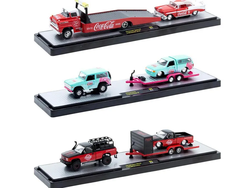 Auto Haulers "Coca-Cola" Set of 3 pieces Release S03 Limited Edition to 4800 pieces Worldwide 1/64 Diecast Models by M2 Machines