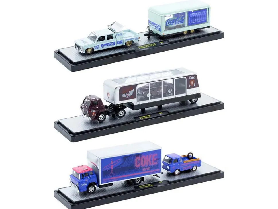 Auto Haulers "Coca-Cola" Set of 3 pieces Release 42 Limited Edition to 8200 pieces Worldwide 1/64 Diecast Models by M2 Machines