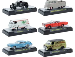 Auto Meets Set of 6 Cars IN DISPLAY CASES Release 91 Limited Edition 1/64 Diecast Model Cars by M2 Machines
