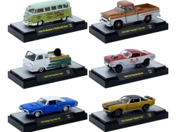 Auto-Thentics 6 piece Set Release 105 IN DISPLAY CASES Limited Edition 1/64 Diecast Model Cars by M2 Machines