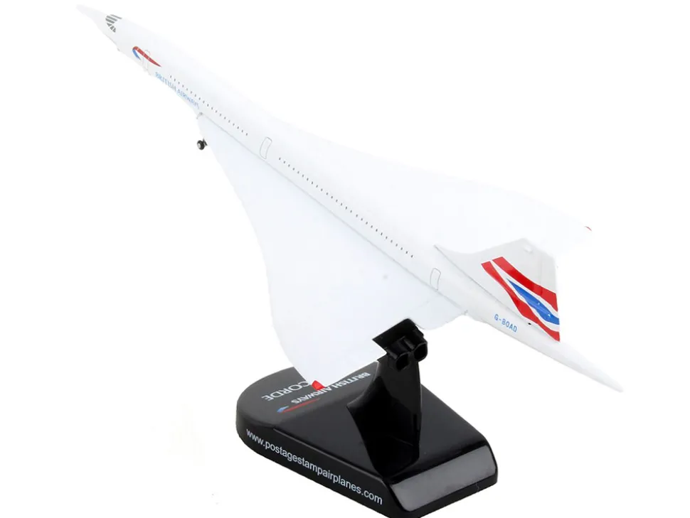 BAC Concorde Passenger Aircraft British Airways 1/350 Diecast Model Airplane Postage Stamp PS5800-2