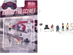 Behind The Scenes 7 piece (4 People, 3 Accessories) Diecast Figures Set 1/64 Scale Models by American Diorama