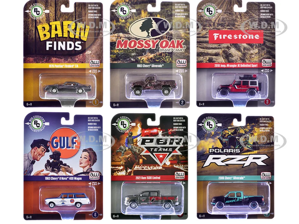 Big Country Collectibles 2025 Release 1 Set of 6 pieces 1/64 Diecast Model Cars by Auto World