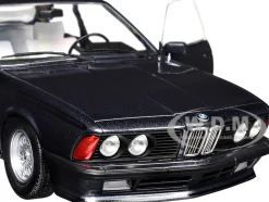 1984 BMW 635 CSI (E24) Macau Blue Metallic with White Interior 1/18 Diecast Model Car by Solido
