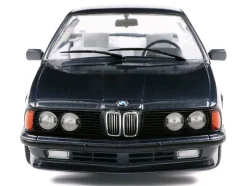 1984 BMW 635 CSI (E24) Macau Blue Metallic with White Interior 1/18 Diecast Model Car by Solido
