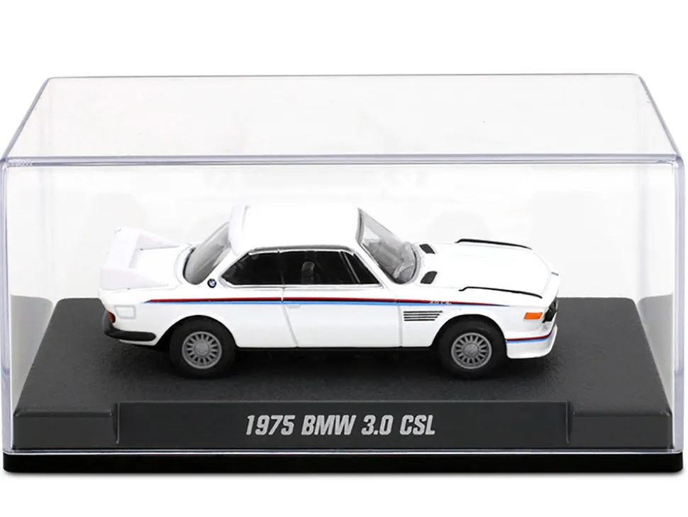 1975 BMW 3.0 CSL White with Red and Blue Stripes "Collection" Series 1/64 Diecast Model Car by Majorette