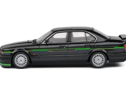 1994 BMW E34 Alpina B10 BiTurbo Black Metallic with Green Graphics 1/43 Diecast Model Car by Solido