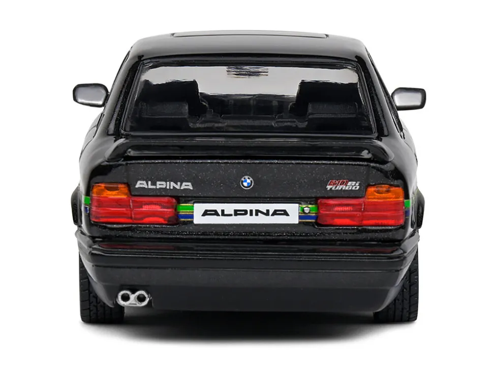 1994 BMW E34 Alpina B10 BiTurbo Black Metallic with Green Graphics 1/43 Diecast Model Car by Solido