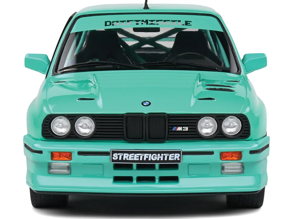 1990 BMW E30 M3 Custom "Drift Missile" Blue 1/18 Diecast Model Car by Solido