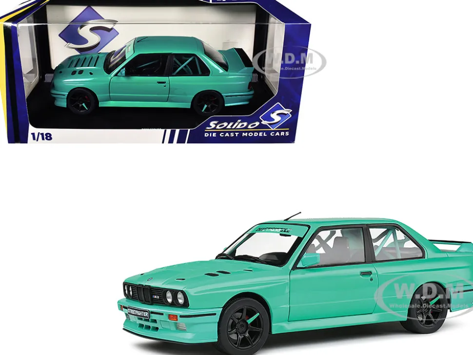 1990 BMW E30 M3 Custom "Drift Missile" Blue 1/18 Diecast Model Car by Solido