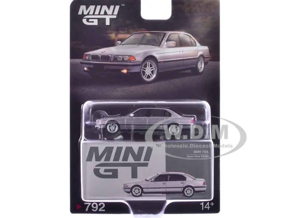 BMW 750IL Aspen Silver Metallic with Sun Roof Limited Edition 1/64 Diecast Model Car by Mini GT