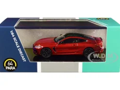 BMW M8 Coupe Motegi Red Metallic Black Top 1/64 Diecast Model Car Paragon Models PA-55211
