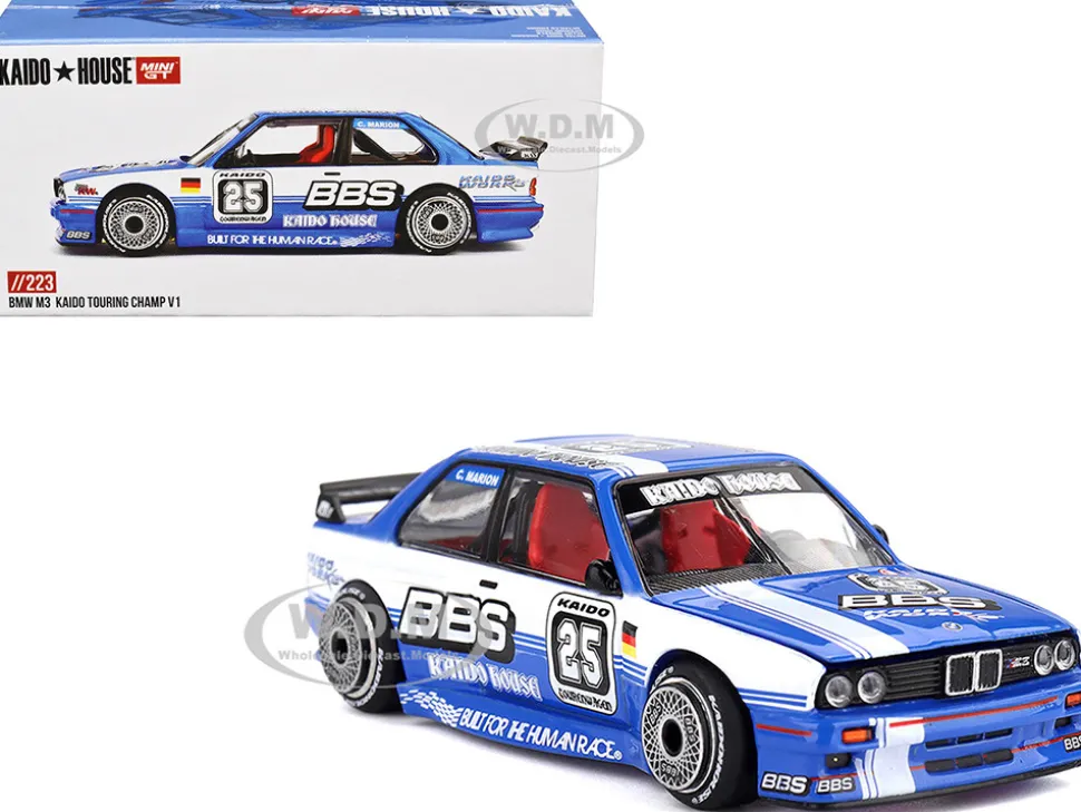 BMW M3 "Kaido Touring Champ V1" #25 Blue with White Stripes (Designed by Jun Imai) "Kaido House" Special 1/64 Diecast Model Car by Mini GT
