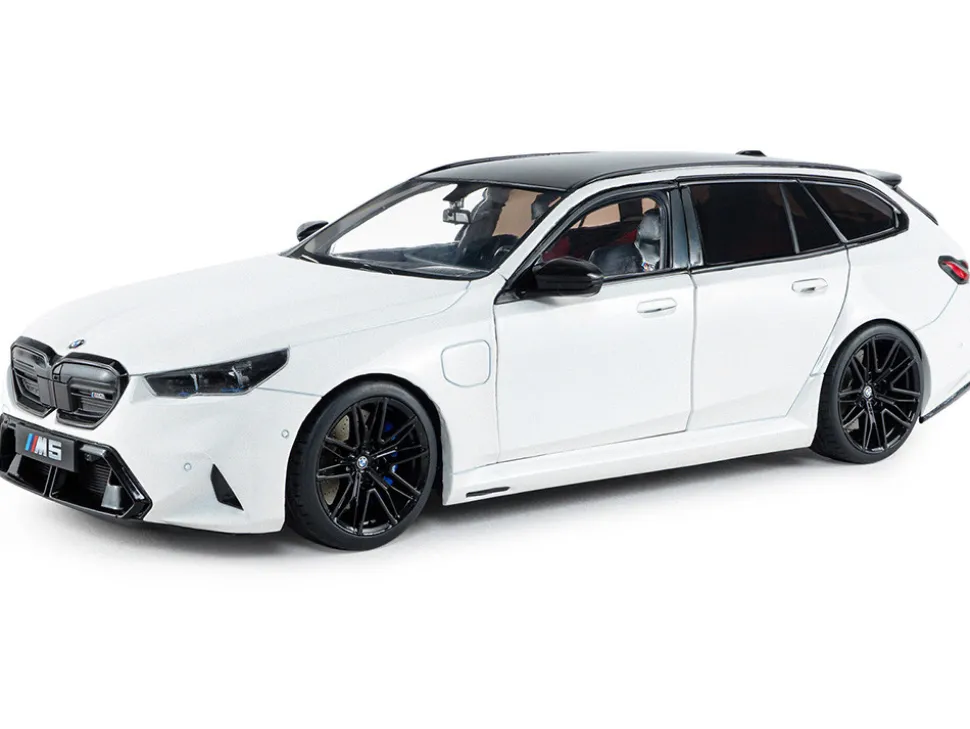 2025 BMW M5 Touring Alpine White with Black Top 1/18 Diecast Model Car by Solido