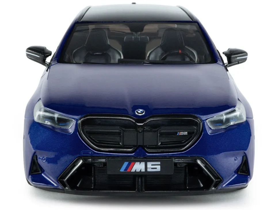 2025 BMW M5 Touring Marina Bay Blue Metallic with Black Top 1/18 Diecast Model Car by Solido