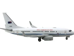 Boeing 737 700 Aircraft Royal Australian Air Force A36 002 White with Blue Stripes Gemini Macs Series 1/400 Diecast Model Airplane GeminiJets GM134