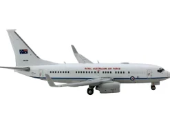 Boeing 737 700 Aircraft Royal Australian Air Force A36 001 White with Blue Stripes Gemini Macs Series 1/400 Diecast Model Airplane GeminiJets GM133