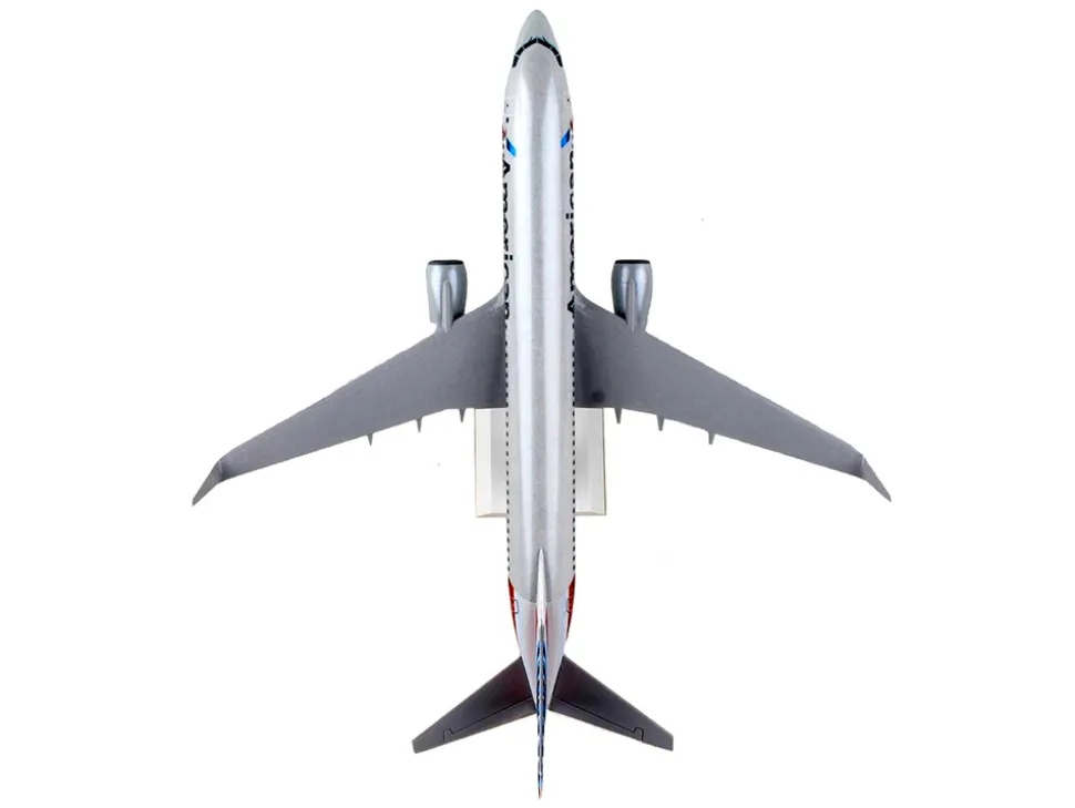 Boeing 777 800 Commercial Aircraft American Airlines N803NN Gray with Blue and Red Tail Snap Fit 1/130 Plastic Model Skymarks SKR759