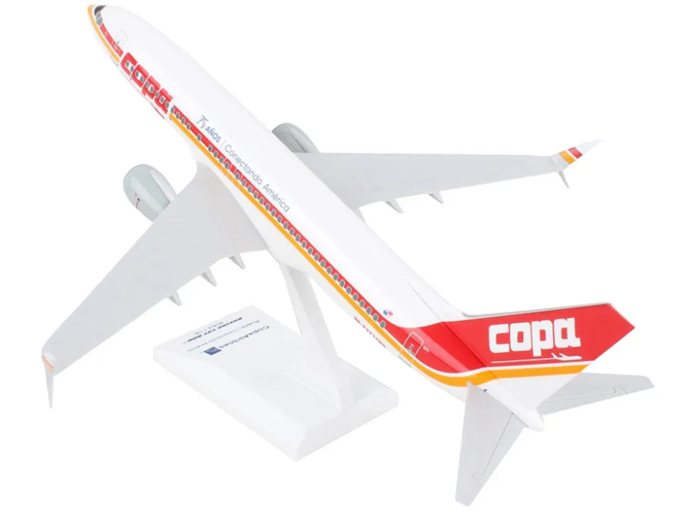 Boeing 737-800 Commercial Aircraft "Copa Airlines" (HP-7371CMP) White with Red and Yellow Stripes (Snap-Fit) 1/130 Plastic Model by Skymarks