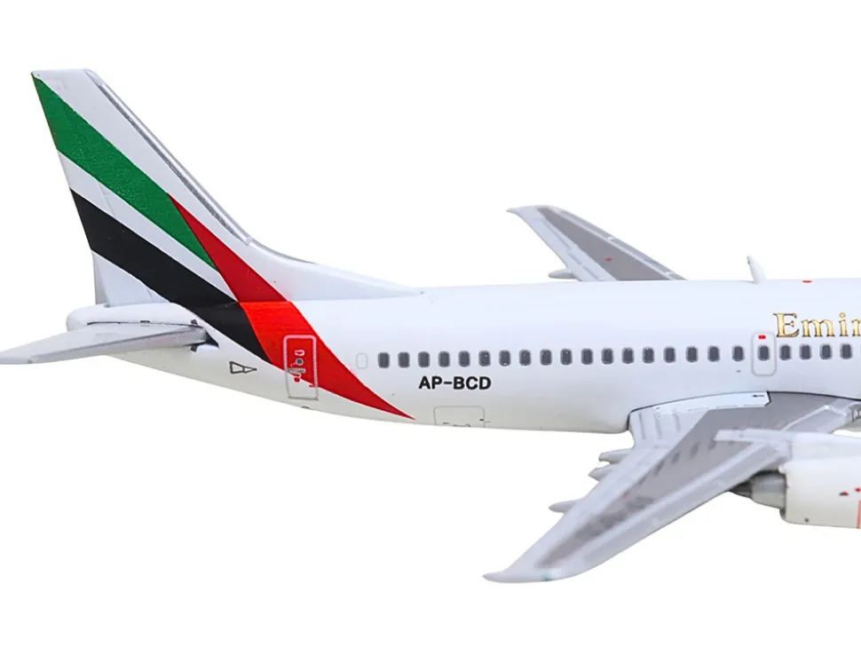 Boeing 737-300 Commercial Aircraft "Emirates Airlines" (AP-BCD) White with Striped Tail 1/400 Diecast Model Airplane by GeminiJets