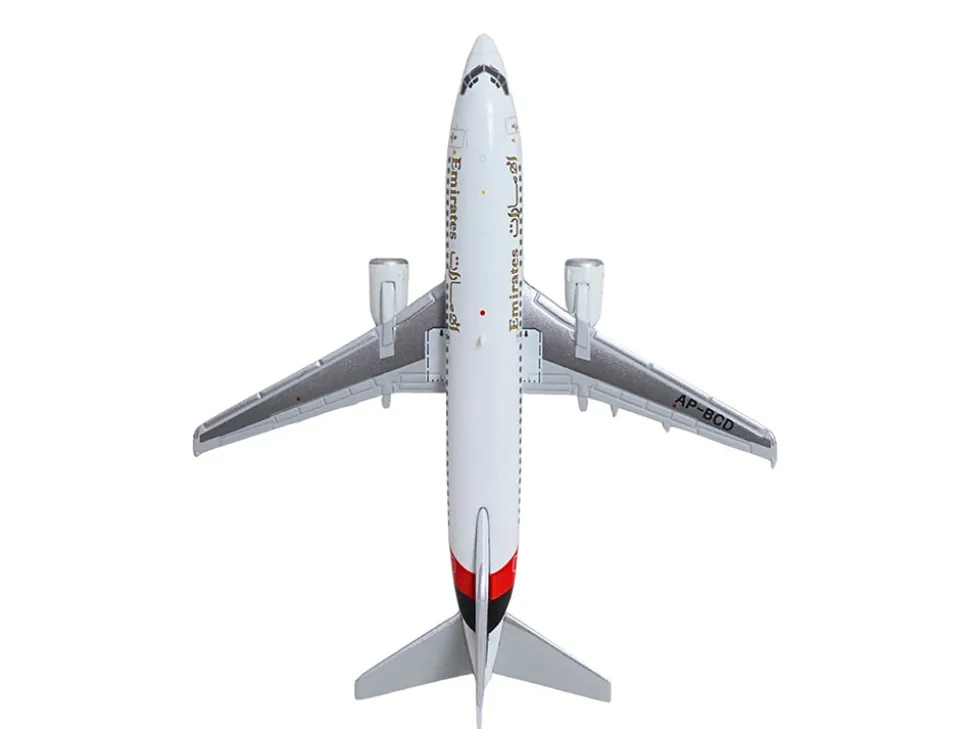 Boeing 737-300 Commercial Aircraft "Emirates Airlines" (AP-BCD) White with Striped Tail 1/400 Diecast Model Airplane by GeminiJets