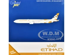 Boeing 777-9 Commercial Aircraft "Etihad Airways" (A6-FAA) Beige with Tail Graphics 1/400 Diecast Model Airplane by GeminiJets