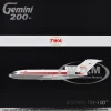 Boeing 727-100 Commercial Aircraft "Trans World Airlines (TWA)" (N851TW) White with Red Stripes "Gemini 200" Series 1/200 Diecast Model Airplane by GeminiJets