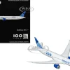 Boeing 787-9 Commercial Aircraft with Flaps Down "United Airlines 100 Years" (N61101) White with Graphics and Blue Tail 1/400 Diecast Model Airplane by GeminiJets