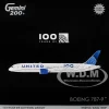 Boeing 787-9 Commercial Aircraft with Flaps Down "United Airlines 100 Years" (N61101) White with Graphics and Blue Tail "Gemini 200" Series 1/200 Diecast Model Airplane by GeminiJets