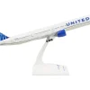 Boeing 777-300 Commercial Aircraft with Landing Gear "United Airlines" (N2749U) White with Blue Tail (Snap-Fit) 1/200 Plastic Model by Skymarks